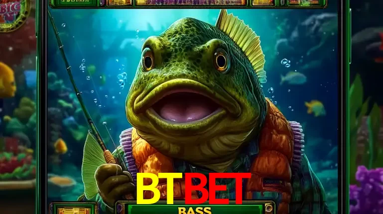 Personagem de peixe pescador do popular jogo de slot com tema de pescaria, uma das emocionantes opções de caça-níqueis para jogar e ganhar no cassino BTBET.